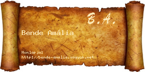 Bende Amália névjegykártya