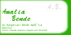 amalia bende business card